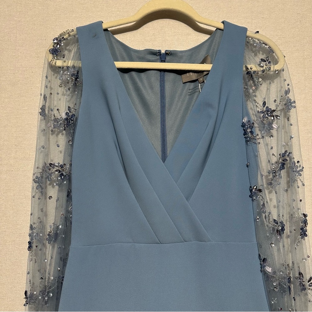 *SAMPLE* Theia Kiera Beaded Puff Sleeve Gown - size 2 - Picture 6 of 11